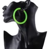 Hoop Huggie FishSheep 65mm Acrylic Big Earrings For Women Rock Punk Fluorescent Green Yellow Large Round Hoops Fashion Party Jew2464711