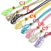 Favorit Handvävda halsband Wax Line Cord Woven Pendants DIY Smycken Hantverk med träpärlor Kvinnor Neck Dekoration 8 färger GCB14891