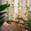 Strings Rattan Rose Flower Battery Copper Wire LED Fairy String Lights For Christmas Lit Garland Wedding Decoration Party Event Decorled