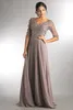 Элегантные бисерные платья с длинными матерью V-образные вырезы с вышитыми наполовину рукава