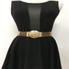 Belts Female Golden Chain Belt Women Waist Fashion Ladies Floral Elastic Wide Gold Metal For Dress Clothes DecorBelts