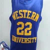 Nikivip real pictures Anfernee Hardaway Butch McRae 22 Western University Blue Basketball Jersey with Blue Chips Patch Custom Any Name Any Number