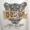 2022 verão novo design jovem design t-shirts fino casual tees moda marca o-pescoço cabeça de tigre quente strass bordado roupas de algodão top vermelho preto branco m-5xl