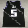 Retro Basketball De'aaron Chris 4 Webber 5 Fox Jerseys Jason 55 Williams Black Purple White Men