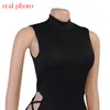 Elegante vestito sexy dalla fasciatura senza maniche bianco nero per le donne Club Party Backless Tank Dresses Skinny Fashion Summer