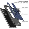 Magnetische Metallringhalter-Rüstung, stoßfeste Hüllen für Huawei P40 Pro Plus, P40 Lite, TPU-Stoßstange, harte PC-Schutzhülle, Rückseite