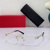 Purple Designer Glasses Man Frameless Woman Sunglass Gold Rimless Wood Legs Eyeglasses Mens Clear Len Prescription Spectacle Luxury glass