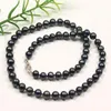 Collier de perle d'eau douce et noire noire de 11-12 mm