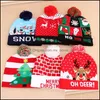 Kerstmutsen Trui Santa Elk Gebreide Beanie Hoed met LED-lichte Cartoon Patteren Gift voor Kinderen Nieuwjaar Levert Levering Drop Levering 2021 CA