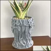 Vases Home Decor Garden Newstatue Goddess Flower Pots Head Girl Succent Pot Retro Vase Decoration Planter Tabletop Resin Drop Delivery 202