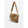 Nya Leopard Soft Faux Fur Crossbody -väskor för kvinnor träffar vintertrend Lady Märke Trending Chain Shoulder Handbags 220512