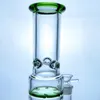 9mm thickness New Glass bong hookah smoking pipe glass water with 2 percs 1 splash guard 16 inches high GB-254-1