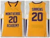 モントヴェルアカデミー高校バスケットボールジャージー1ケードカニンガム11スコッティバーンズ20ベンシモンズジャージカスタム任意の名前