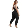 2022 Plus Size Sports Tracks for Women Two Piece Pants Set Sexig Deep V Neck Vest and Bandage Sweatpants Casual Outfits