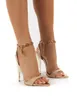 Klänning Skor Mode Kvinnor Sandaler Metallkedja Pekad Toe Vit / Svart / Beige / Brown Party Tun High Heels Gladiator Size 36-43