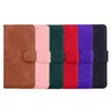 Wallet Phone Cases for iPhone 13 12 11 Pro Max XR XS X 7 8 Plus - Solid Color Skin Feeling PU Leather Dual Card Slots Flip Kickstand Cover Case