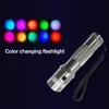 Colorshine Color Changing RGB LED zaklamp 3w aluminium legering Edison Multicolor Rainbow Torch voor Home Party Holiday223B