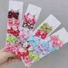 Hair Accessories 10pcsirls Fabric Handmade Bow Elastic Bands Princess Headbands Rubber Rope Ponytail Holder Kids