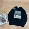 Tasarımcı Balanciagas Hoodie Vintage lüks moda markası bükülmüş portre damgası baskılı pamuklu gevşek yuvarlak boyun erkek kadın sevenler siyah beyaz kazak xxxxl