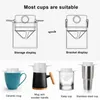 Filtri per caffè Filtro pieghevole Acciaio inossidabile Paperless Dual Layer Maker Porta tè a goccia portatile Versare Dripper