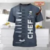 Fashion t shirt Custom Name Master Chef 3D Printing Mens Summer Short sleeve Unisex Casual sports T-shirt DW19 220513
