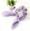 2022 Haar Scrunchies Bunny Ears Haarbanden Velvet Hair Tie vaste paardenstaarthouder Women Girls Fashion Accessoires 18 kleuren Optioneel