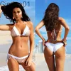 Sommer Pailletten Bikini Set Frauen Sexy Bandage Badeanzug Meerjungfrau Backless Halter Push-Up Gepolsterte Retro Split Badeanzug