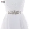 Luxury Rhinestones Bridal Belt Crystal Wedding Sashes Silver Beaded Flower Women Wasitband For Bridal Prom Gown Female Belts Chain1524465