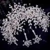 Argento Party Snow Queen Tiara Set di orecchini con diamanti Barocco Copricapo da sposa Corona di strass con gioielli da sposa Accessori per capelli Corone nuziali Copricapo HP385