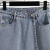 Hoge Taille Denim Shorts Rokken Dames Rits Zomer Mode Lichtblauw Losse A-lijn Casual Culotte 220427