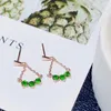Stud Est Natural Green Diopside Earrings For Women Jewelry Real 925 Silver Support Test Birthday Date Party Gift Dale22