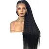 Perruque Yaki droite longue noire naturelle, densité 180, 26 pouces, perruque avant en dentelle douce pour femmes avec cheveux de bébé, naissance des cheveux naturelle Co8080323