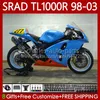 Suzuki Srad TL1000R TL-1000R TL1000 R Gloss Blue 98 99 00 01 02 03 Bodywork 118no.89 TL 1000R 98-03 TL-1000 TL 1000 R 1998 1999 2000 2000 2001 2002 2003 페어링 키트