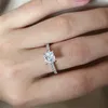 Clear Luxury Square ring 925 Sterling Silver Wedding Rings Diamond Princess With Box for Women Engagement Propose Bride rings Jewelry Friend Gift Size 6-10 Wholesale