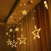 Strings Luces LED Decoracion Pentagram Curtain Light Fairy Wedding Aniversário