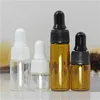 mini flacone di campione vuoto ambrato da 5 ml con contagocce in vetro flacone di olio essenziale ambrato con confezione cosmetica per pipetta