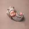 born Baby Pography Wraps 3pcs Set Bear Hat Pillow Po Costumes Studio Props Boys Girls Clothing Bows 220524