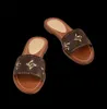 Femmes été pantoufles sandales banc chaussures élégant plat en cuir véritable semelle souple lettre impression simplicité sandales polyvalentes antidérapantes L70117