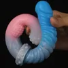 Sklave 29CM kokett roter Doppelkopf realistischer Eicheldildo weiches sexy Spielzeug für Frauen lesbische Produkte Flüssigsilikon-Analplug