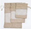 Organza Jute Bags Burlap Drawstring Bag 웨딩 파티 선물 가방 선물 가방 선물 가방 10x14cm 13x18cm 16x22cm