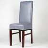 Stoelhoezen 1/2 stks PU Leather Home Cover El Pakket Krukje Eéndelige elastische stoel Waterdicht en oliebevolking