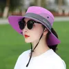 간단한 upf 50  태양 모자 양동이 여름 남녀 여성 낚시 부니 모자 햇살 UV 보호 길고 넓은 넓은 가음 밥 하이킹 야외 220506