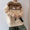 ZAZOMDE Harajuku Knitted Sweaters Cartoon Sheep Pullovers Men Hip Hop Streetwear Sweater Male Autumn Winter Loose Pullovers 220812
