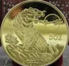 Moneta d'oro della tigre dello zodiaco dell'anno 99,99% di Shanghai Mint 5oz Arts 1998 cinese