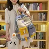 女子バックパック女性韓国の学生小学生のカジュアルな大学のスタイルのための学校バッグ2022 Gilrのキャンバスティーン