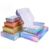 5pcsLaser carton wholesale color packaging gold small gift box wig blank 3layer corrugated carton custom size printed 220608