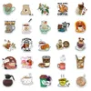 50Pcs/Lot Various Cute Coffee Cartoon Stickers Leisure Time Sticker For Helmet Motorcycle Phone Case Luggage Laptop Graffiti Sticker Decal Kids Toys