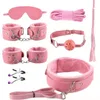 Prodotti per adulti Manette Plug anale Coda BDSM Bondage Set Giochi sexy Giocattoli per adulti Kit di giocattoli SM Coppie