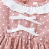 Robes de fille vêtements de bébé fille été né infantile filles robe mode à manches courtes dentelle bord bandeau 2 pièces ensemblesfille