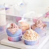 Gradient Cupcake Foders Torta a forno tazze di fusione di grasso Muffin di carta involucri dessert Holder for Party Wedding BBE13567